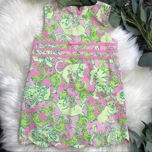 Lilly Pulitzer Girls Lion Scalloped Dress